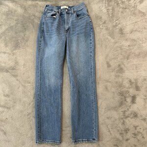 Abercrombie & Fitch The Ankle Straight High Rise Curve Love Jeans 25 0 Tall